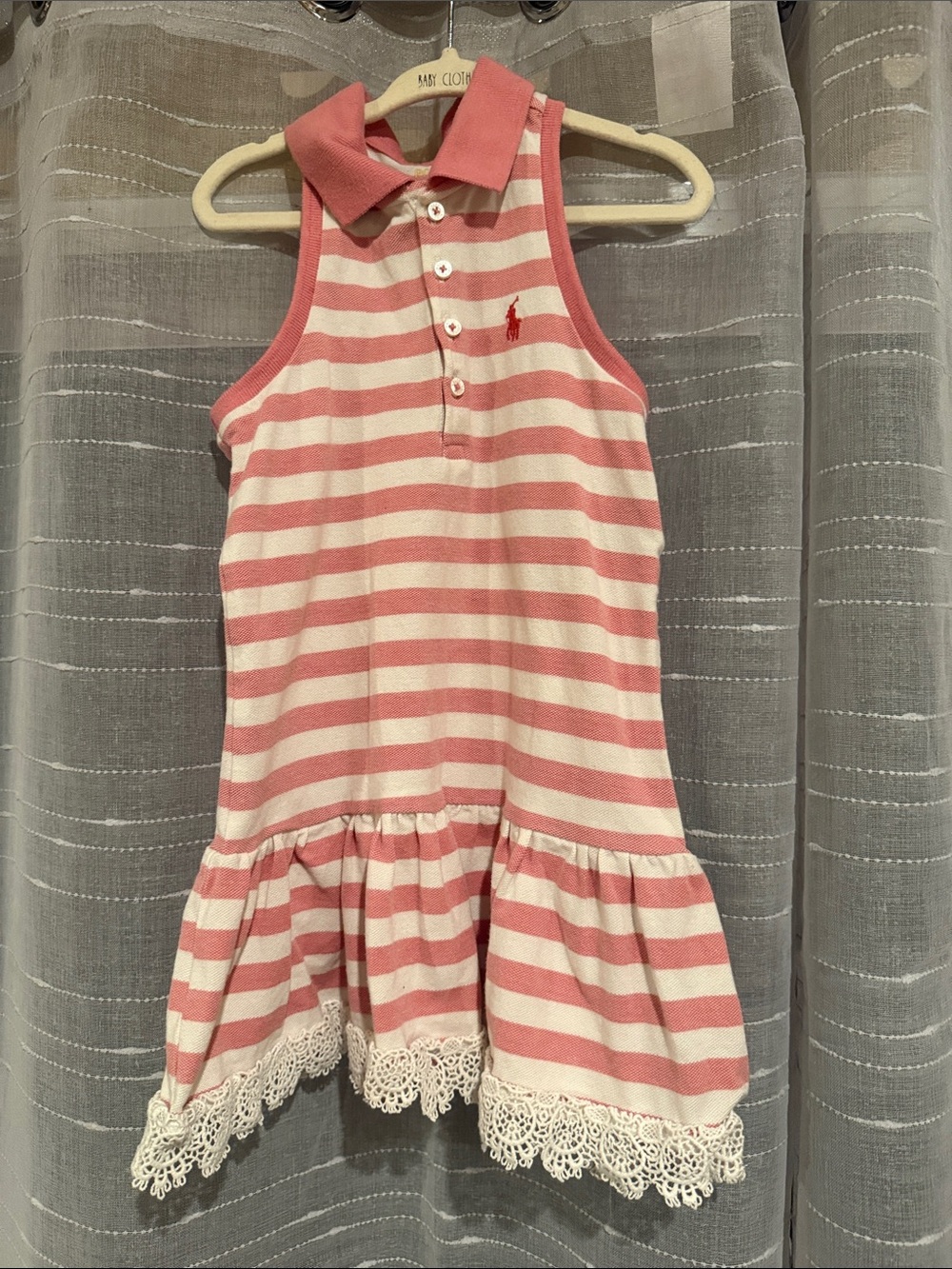 Ralph Lauren Pink & White Striped Polo Sundress